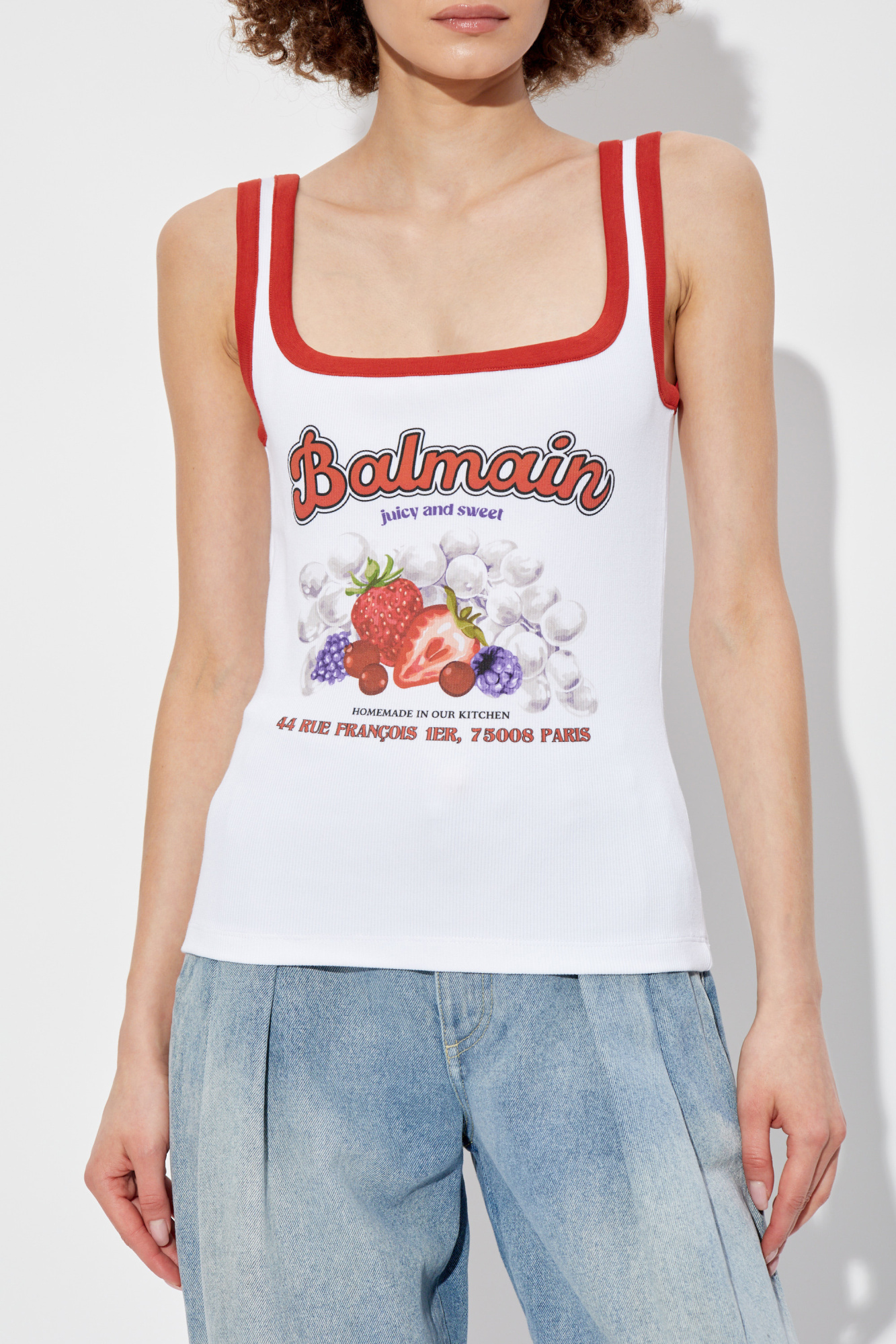 White Tank Top Balmain - SchaferandweinerShops Zimbabwe White Tank Top Balmain - SchaferandweinerShops Zimbabwe